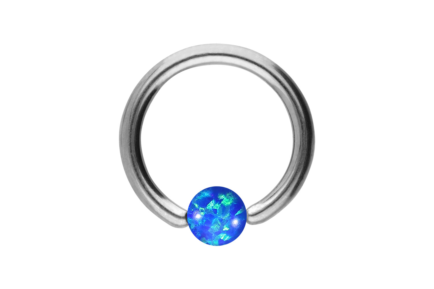 Titan Klemmkugelring Piercing SYNTHETISCHER OPAL